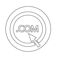 Icono de signo COM de punto de dominio vector