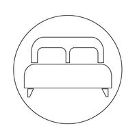 icono de cama doble vector