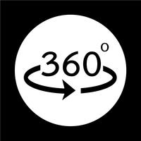 Angle 360 degrees icon vector