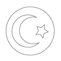 Islam Star crescent icon vector