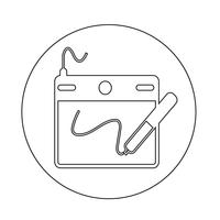 Icono de tablero de dibujo digital vector