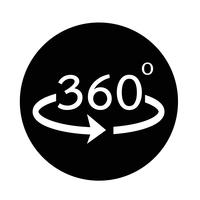 Icono de ángulo 360 grados vector