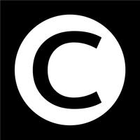copyright symbol icon vector