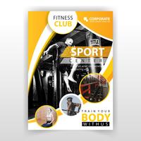 yellow abstract fitness flyer vector
