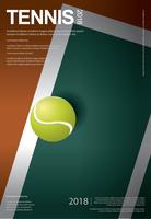 Campeonato de tenis cartel ilustración vectorial vector