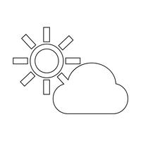 cloud sun icon vector