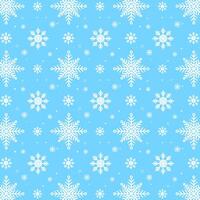 Blue snowflakes pattern. White snowflakes pattern on blue background vector