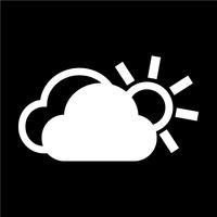 cloud sun icon vector