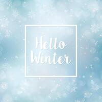 Hello winter blurred background. Christmas Snowflakes Blurred Background vector