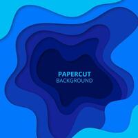 Blue paper cut background. Business background vector