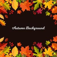 Autumn background with leaves vector