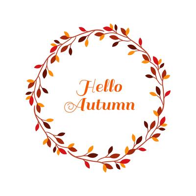 Hello autumn leaves frame