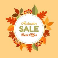 Autumn leaves sale frame vector