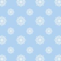 Blue snowflakes pattern. White snowflakes pattern on blue background vector