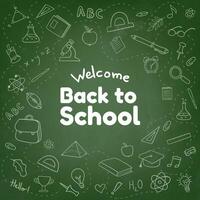 Back to school hand-drawn doodles background vector