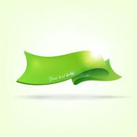 Abstract background with green ribbon vector