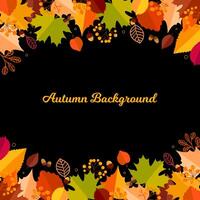 Autumn background with leaves vector