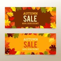 Banners de venta de otoño vector