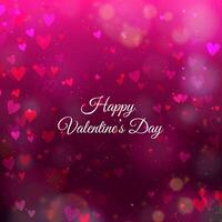 Valentine's Day background with hearts and bokeh vector