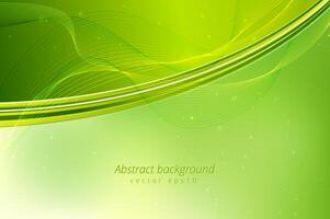 Abstract green waves background. vector