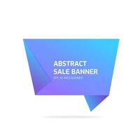 Blue origami abstract sale banner vector