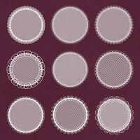 Vector decorative lace frames. Doily templates for logo