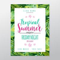 Cartel de fiesta tropical de verano. vector