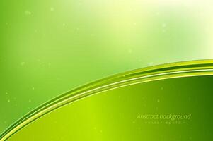 Abstract green waves background. vector