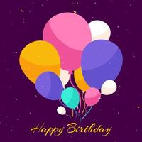 Happy birthday background with balloons and confetti vector