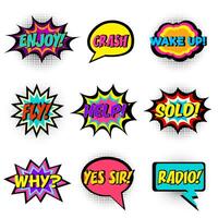 Comic book words. Comic speech bubble set vector