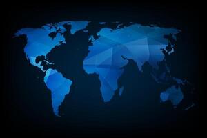 Blue geometric world map
