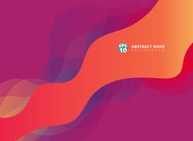 Las ondas modernas abstractas se superponen en fondo púrpura. vector
