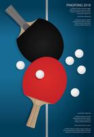 Ilustración de vector de plantilla de póster de pingpong