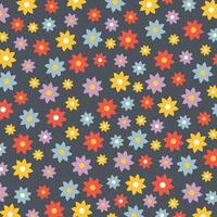 Retro flowers background vector