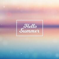 Blurred Hello Summer background, beach sunset vector