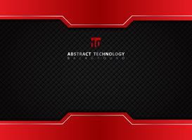 Template red and black contrast abstract technology background. vector