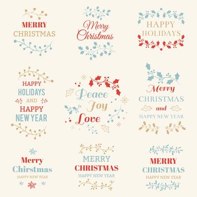 Christmas typographic elements