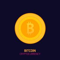 Bitcoin concept. Cryptocurrency logo sigh. Digital money. Block chain, finance symbol. Flat style vector illustration