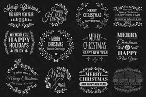 Christmas typographic elements vector