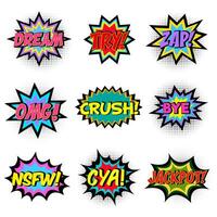 Comic book words. Comic speech bubble set vector