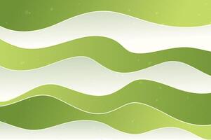 Green waves background, paper effect vector