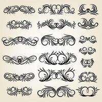 Vintage calligraphic swirl ornaments set vector