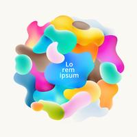 Abstract fluid colorful bubbles shapes overlap on white background. vector