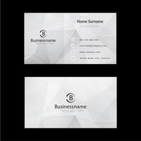 Geometrical business card, grey and white colors vector