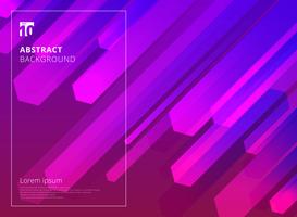 Abstract Colorful Hexagon dynamic shape composition purple background. vector