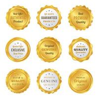 Luxury gold badges and labels premium quality product vector