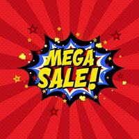 Comic book mega sale background vector