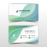 green abstract wavy corporate card