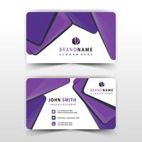 purple shape visit card design vector