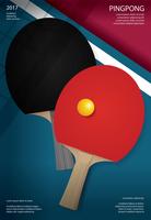 Ilustración de vector de plantilla de póster de pingpong